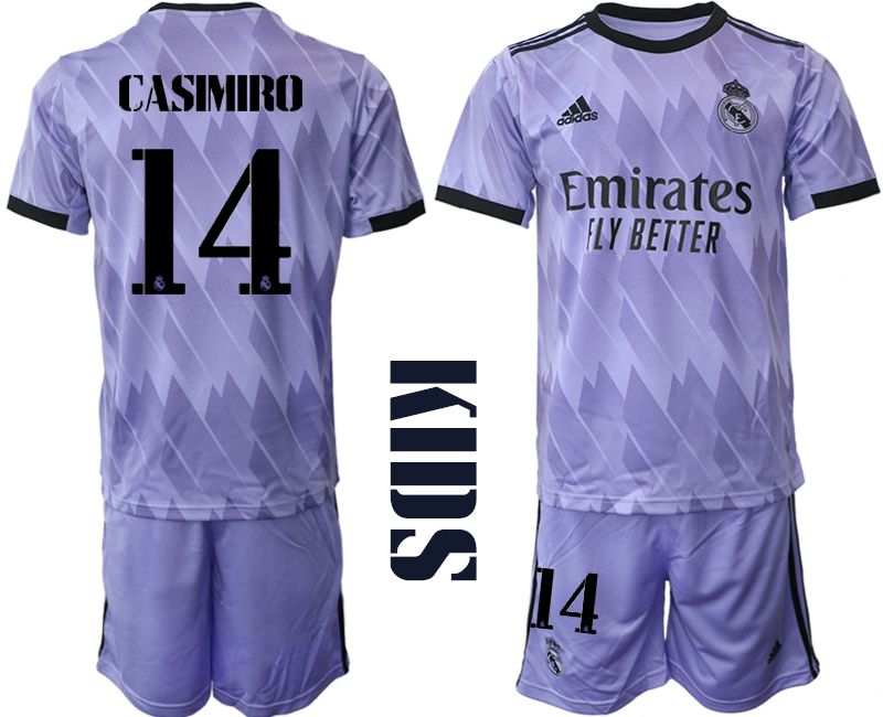 Youth 2022-2023 Club Real Madrid away purple #14 Soccer Jersey->youth soccer jersey->Youth Jersey